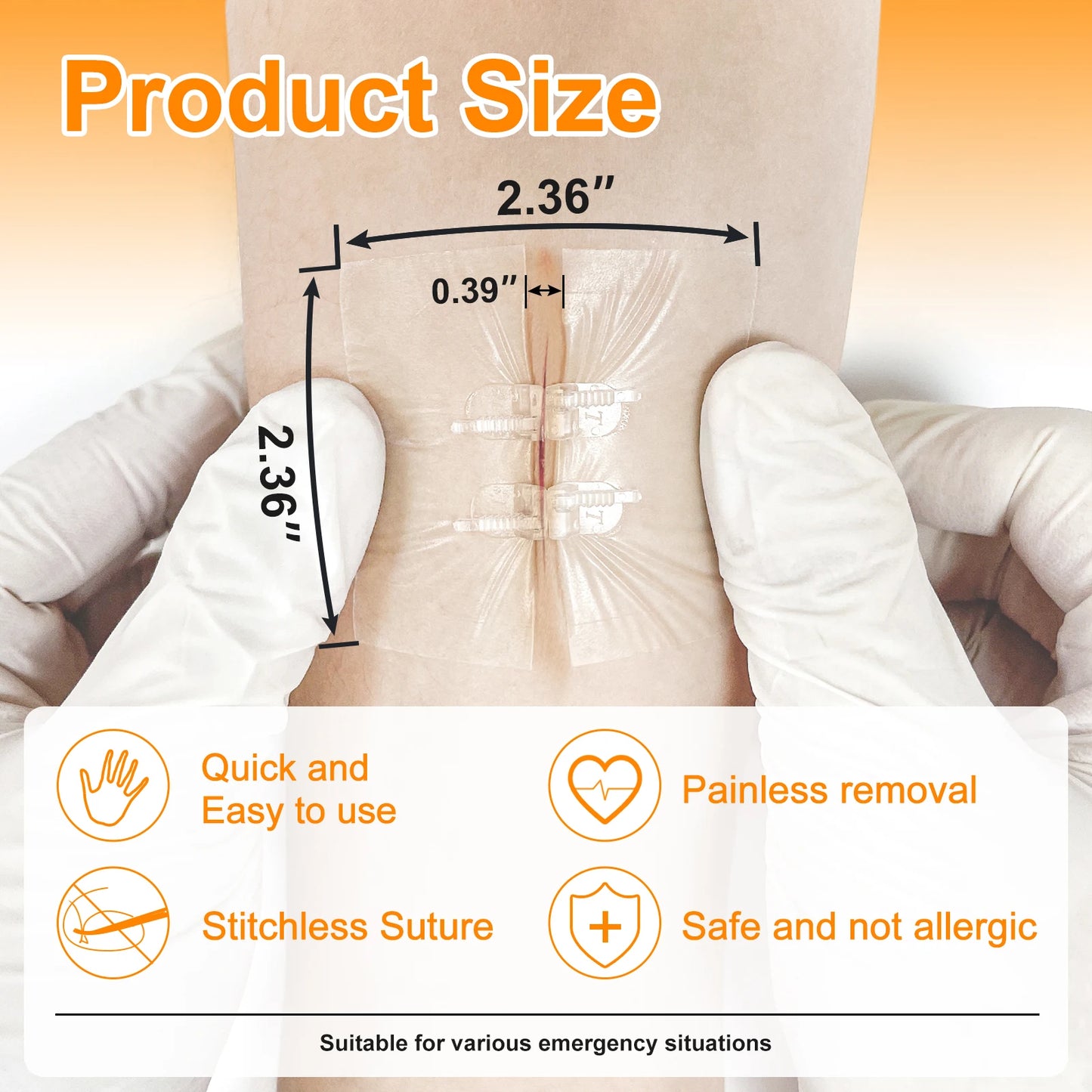 2PCS Painless Wound Closure Device